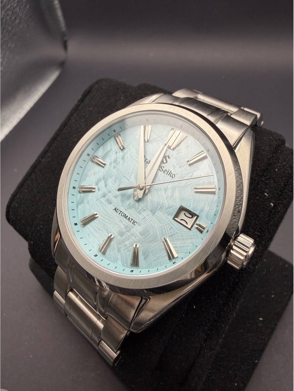Custom Sky Blue Textured Dial Automatic Watch Mod